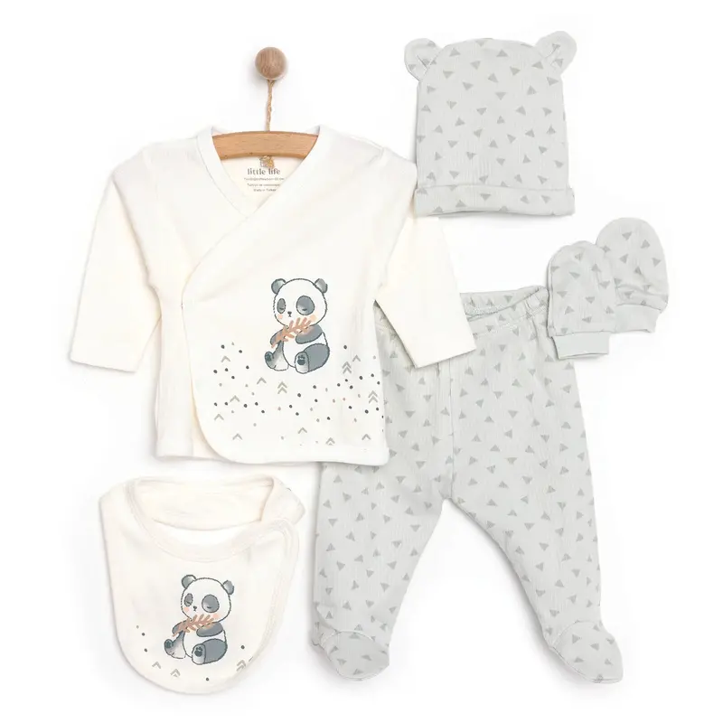 Little Life Unisex 5 Piece Newborn Set - Ecru 1