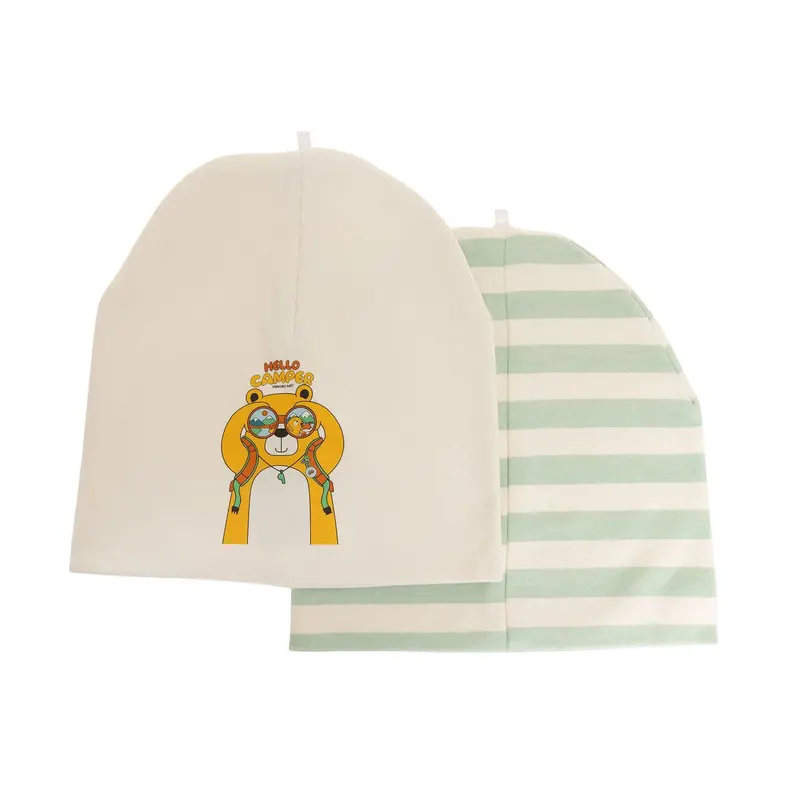 Little Plane Hello Camper Baby Boy 2 Pcs Beanies - Green 1