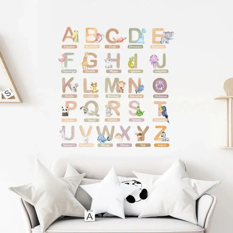 Live Vida Alphabet Wall Stickers With Animal Figures 26 Pcs 1