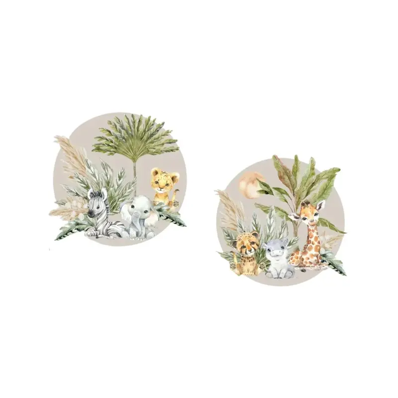 Live Vida Baby Safari Circle Wall Sticker 2 Pcs 1