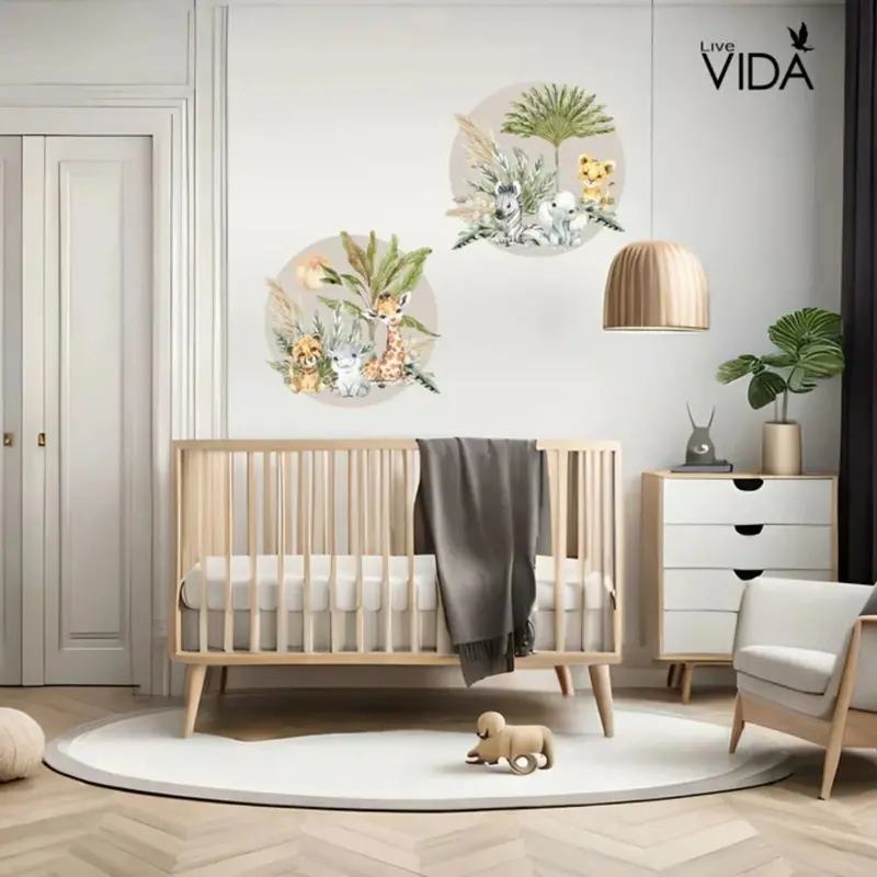 Live Vida Baby Safari Circle Wall Sticker 2 Pcs 2