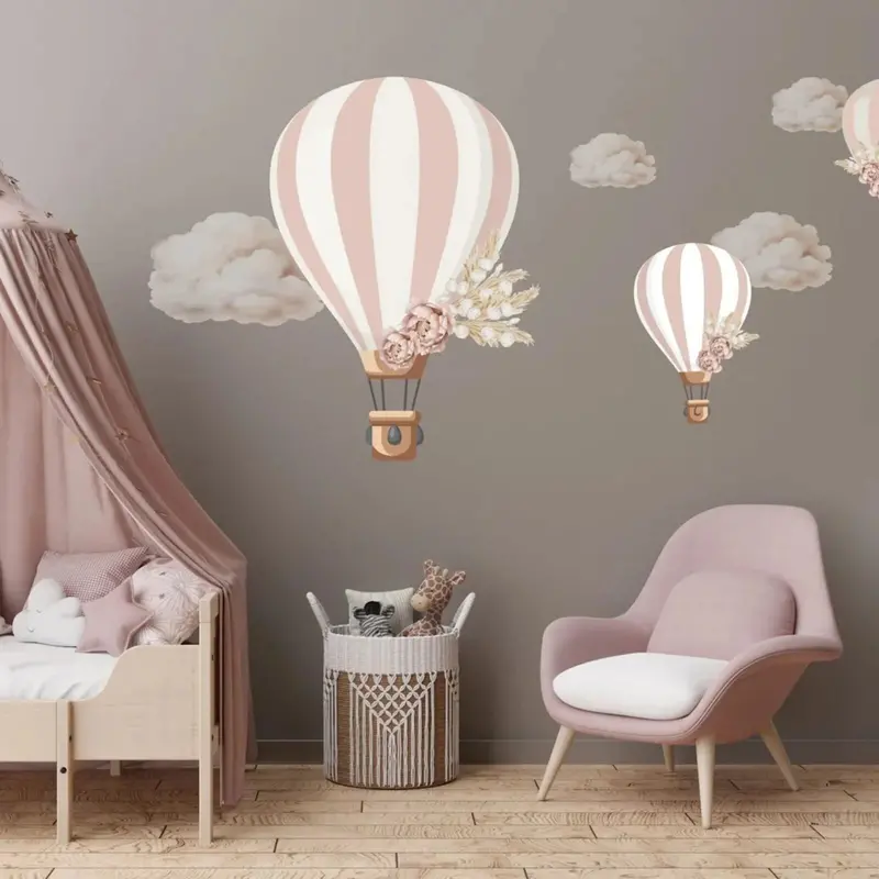 Live Vida Floral Hot Air Balloon Wall Stickers 1