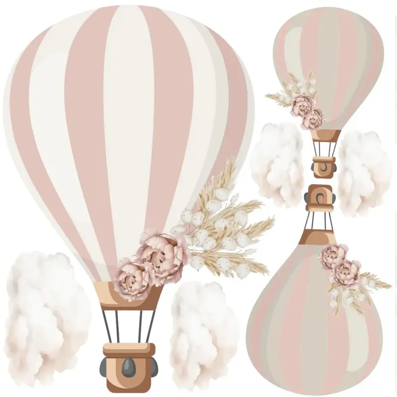 Live Vida Floral Hot Air Balloon Wall Stickers 2