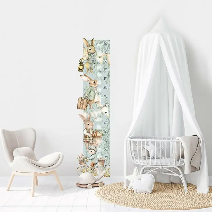 Live Vida Rabbit Height Chart Wall Sticker - Blue 1
