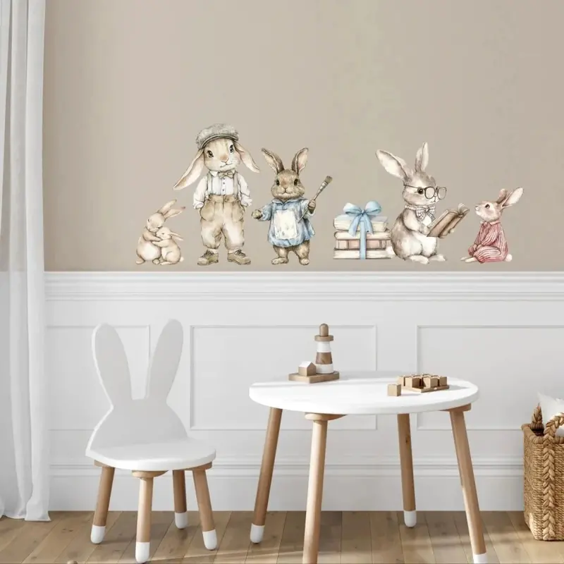 Live Vida Rabbit Wall Sticker Set - Blue 1