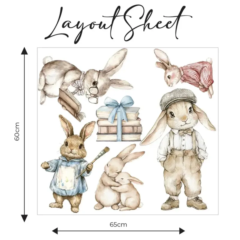 Live Vida Rabbit Wall Sticker Set - Blue 2