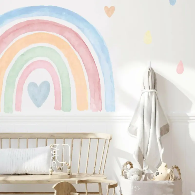 Live Vida Rainbow & Raindrops Wall Stickers 1