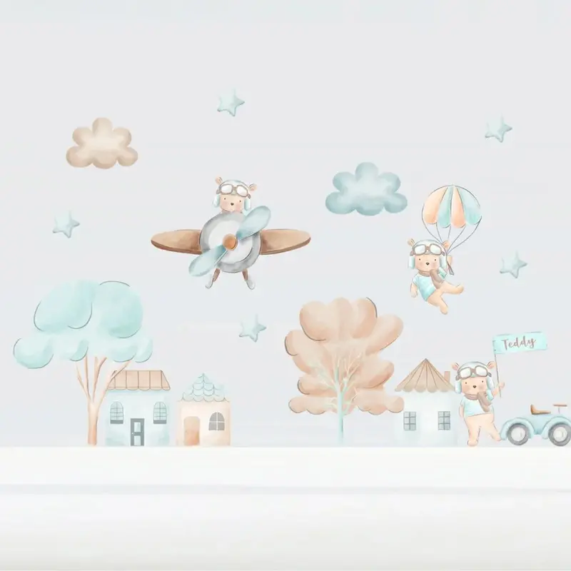 Live Vida Teddy Adventures Large Wall Stickers 1
