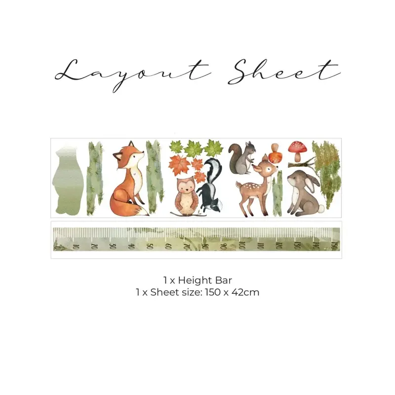 Live Vida Woodland Height Chart Sticker 2