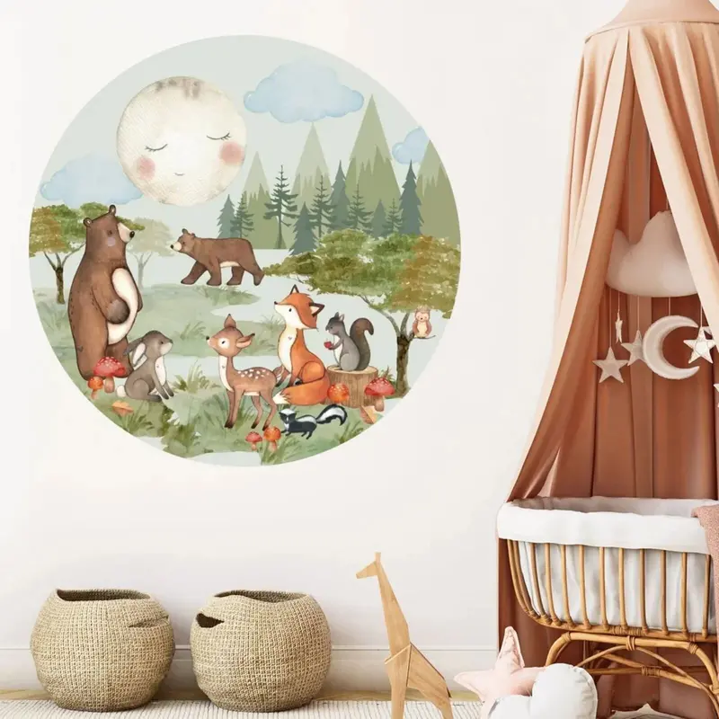 Live Vida Woodland Medium Circle Wall Sticker 1