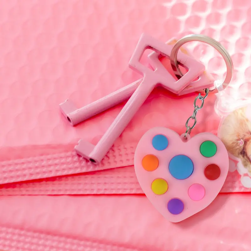 Llavero De Corazón San Valentín Color Rosa 2