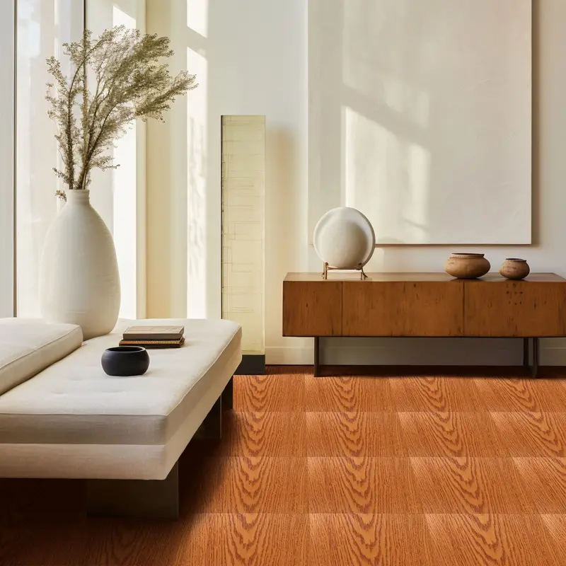 Loseta Pvc Con Textura De Madera, Color Caoba 1