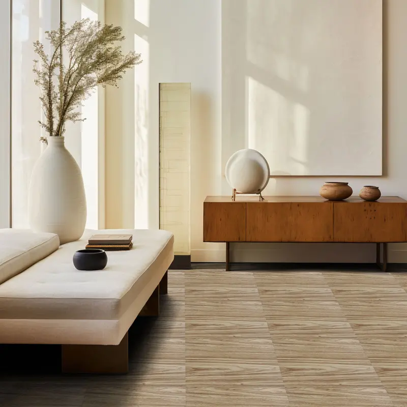 Loseta Pvc Con Textura De Madera, Color Olivo 1