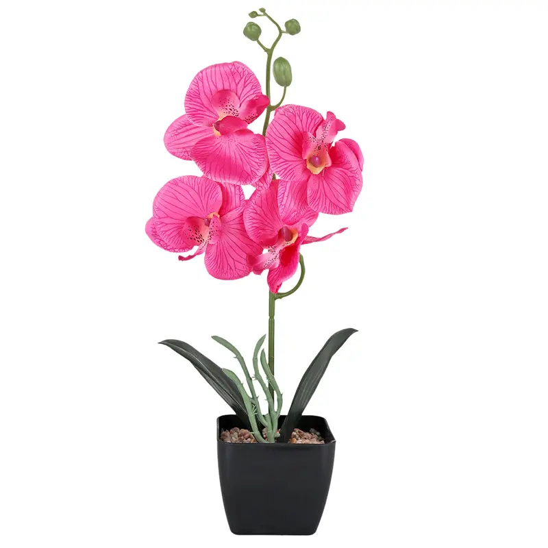 Maceta Clã¡Sica Con OrquãDea Artificial, Color Fucsia 2