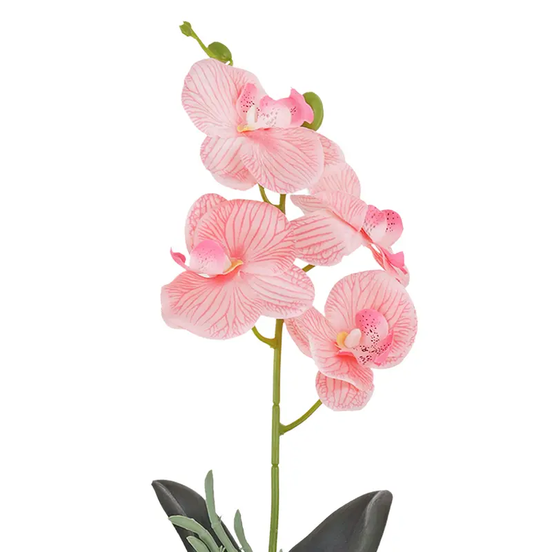 Maceta Clásica Con Orquídea Artificial, Color Rosa Claro 2