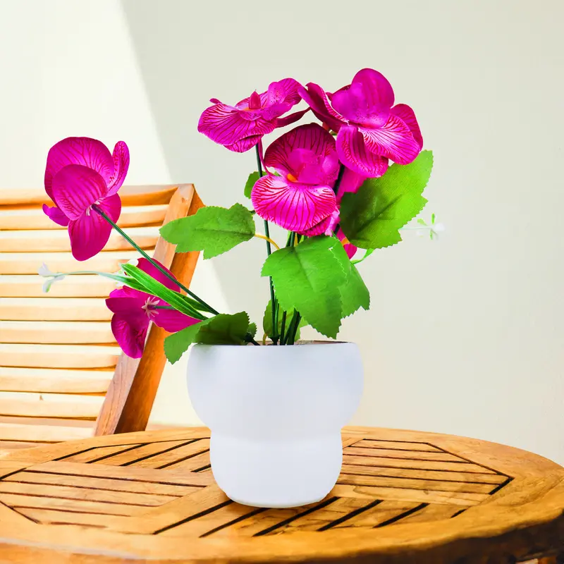 Maceta Con Orquã­Dea Artificial, Color Morado 1