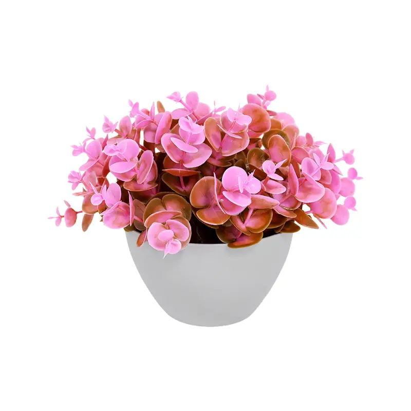 Maceta Con Planta Artificial Color Rosa 2