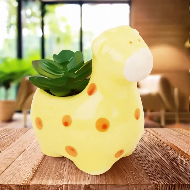 Maceta Con Planta Artificial, Diseño Jirafa 1