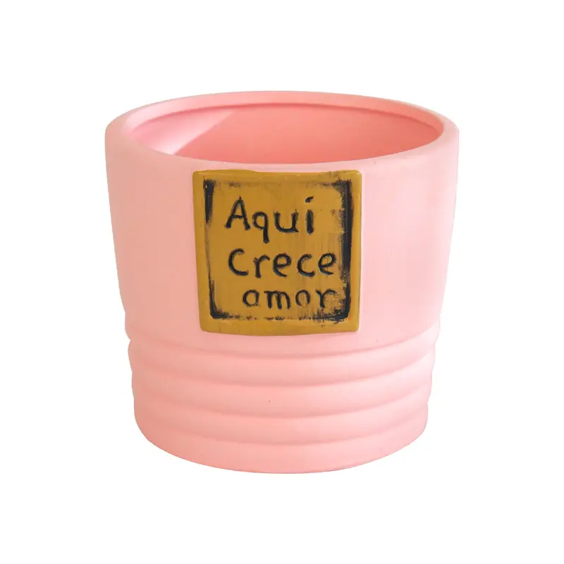 Maceta De Cerámica Color Rosa 2