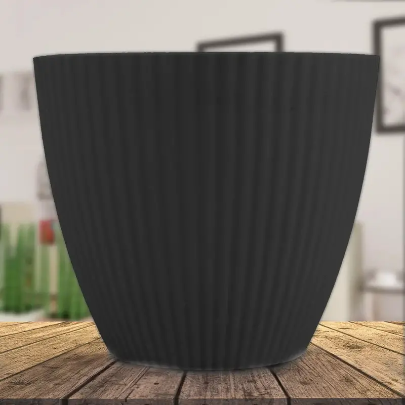 Maceta De Plástico, Textura, Color Negro, 15X13 Cm 2