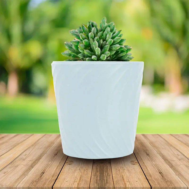 Maceta De Yeso Decorativa Azul 1