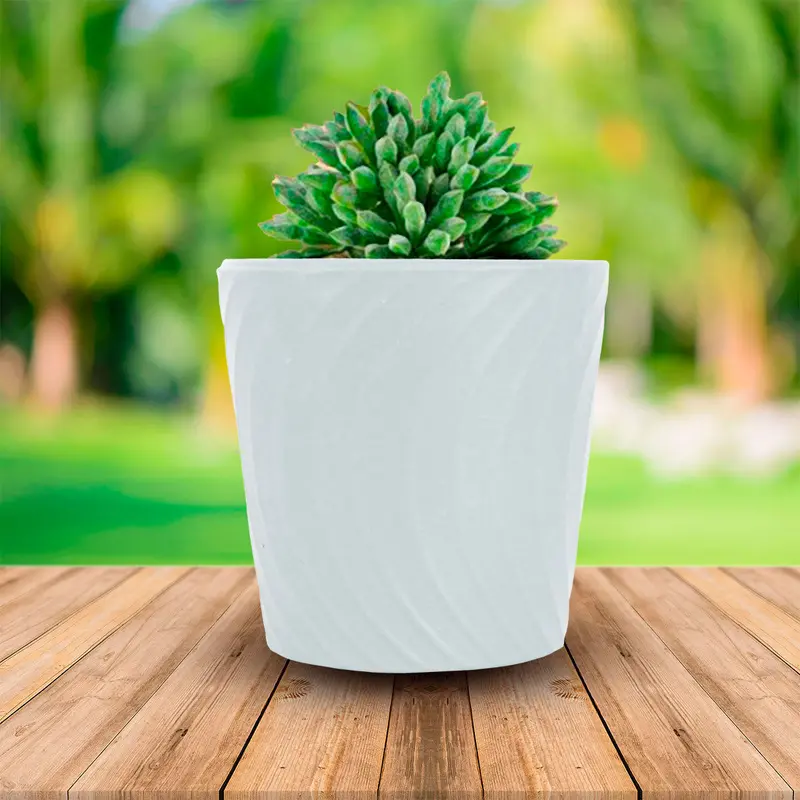 Maceta De Yeso Decorativa Gris 1