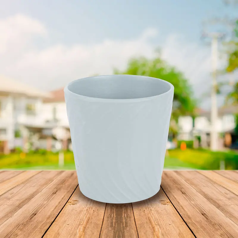 Maceta De Yeso Decorativa Gris 2