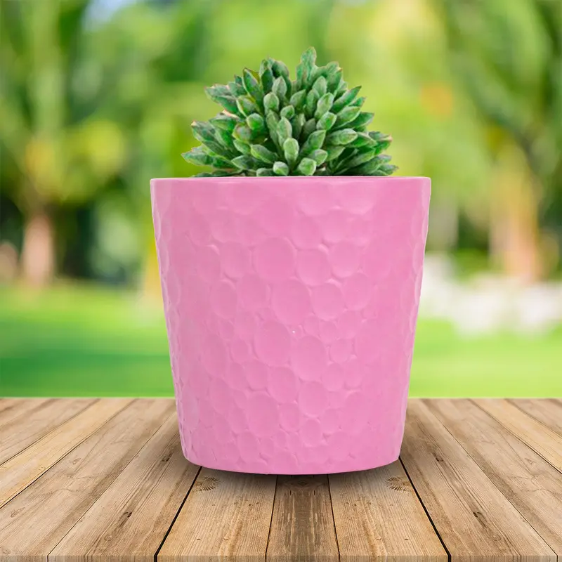 Maceta De Yeso Decorativa Rosa 1