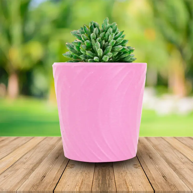 Maceta De Yeso Decorativa Rosa 1