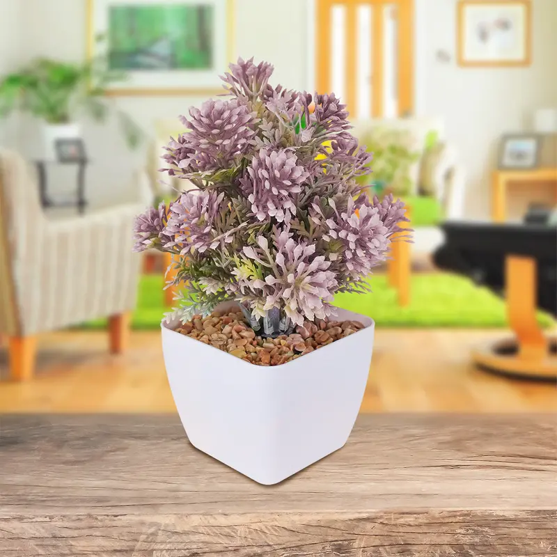 Maceta Decorativa Con Suculenta Artificial, Color Rosa 1