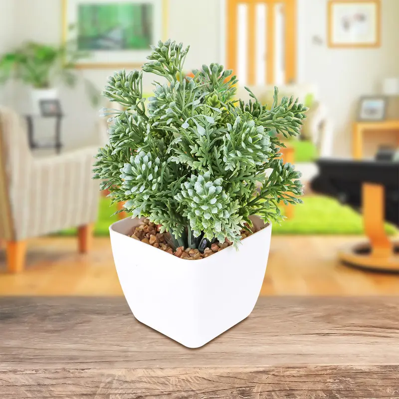 Maceta Decorativa Con Suculenta Artificial, Color Verde 1
