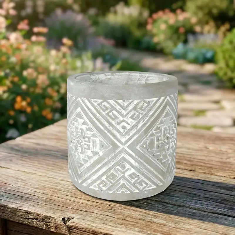 Maceta, Diseño Patrón, Color Gris 2