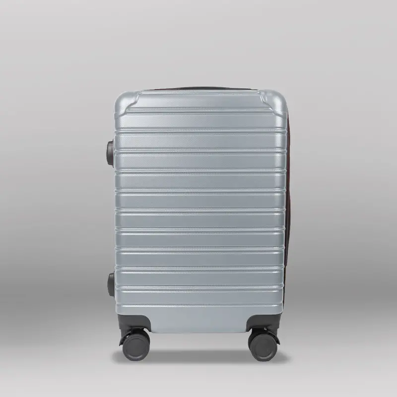 Maleta De Viaje Líneas, Color Plata 37X23x55cm 1
