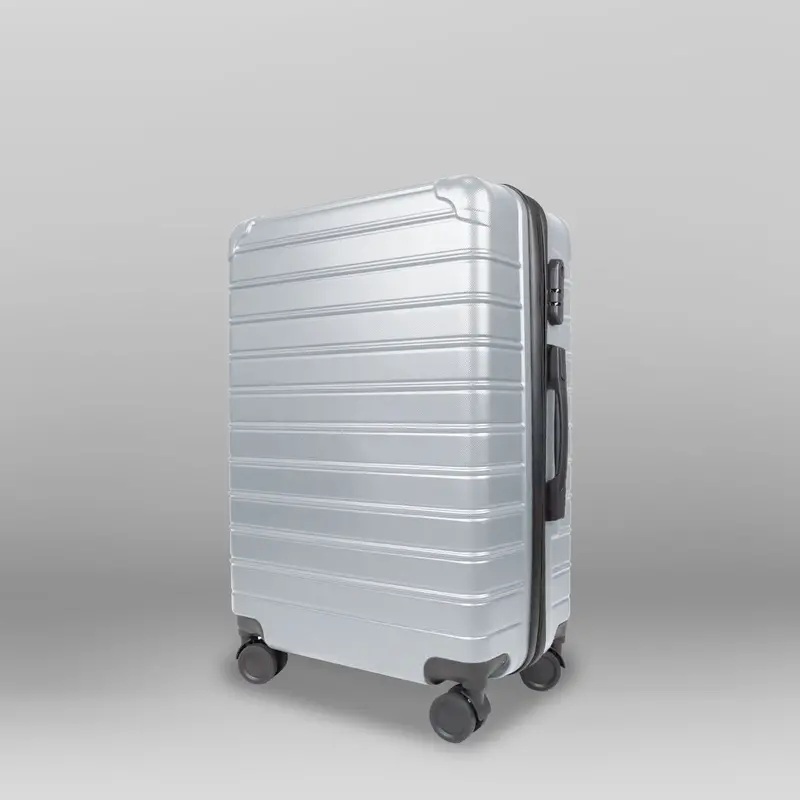Maleta De Viaje Líneas, Color Plata 37X23x55cm 2