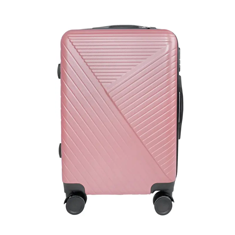 Maleta De Viaje Rayas, Color Rosa 37X23x55cm 2