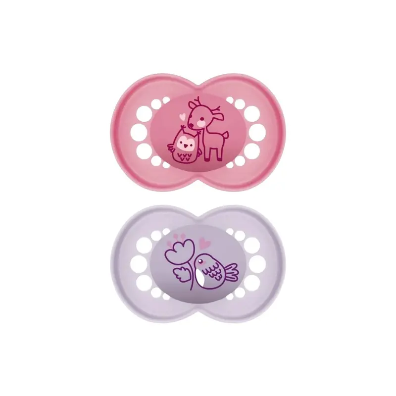 Mam Original Soother 6-18 Months Pack Of 2 - Pink 1