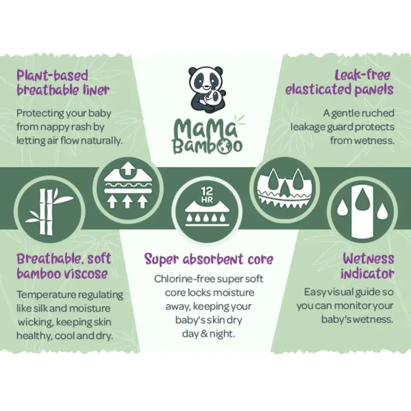 Mama Bamboo Sustainable Bamboo Size 0 - 30 Nappies 2
