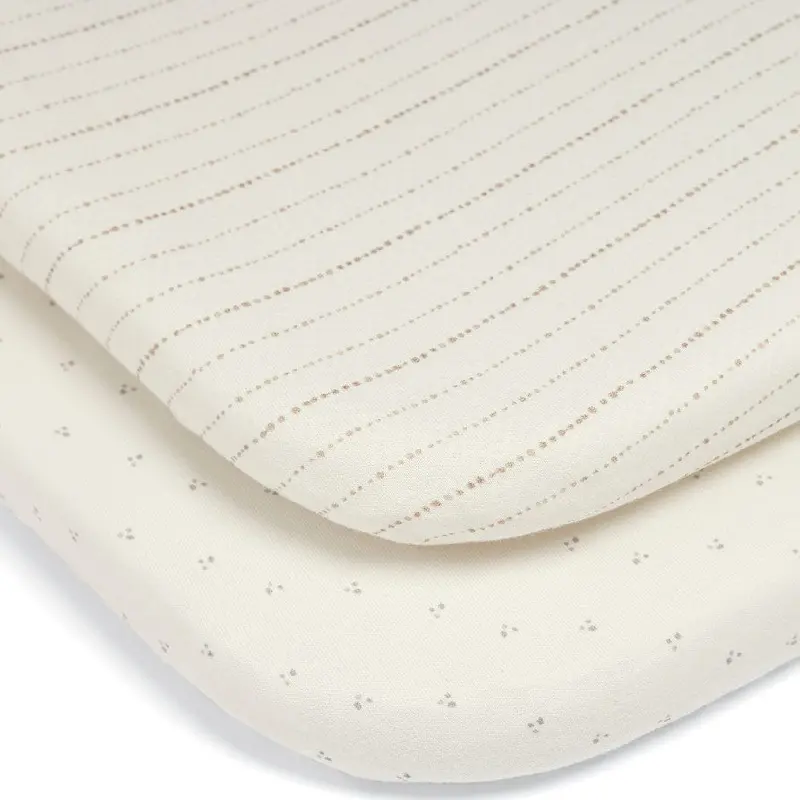 Mamas & Papas 2 Lua Crib Fitted Sheets In Oatmeal 1