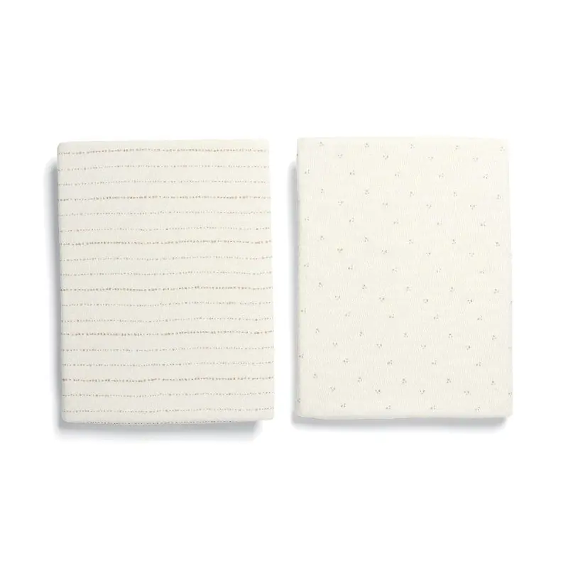 Mamas & Papas 2 Lua Crib Fitted Sheets In Oatmeal 2