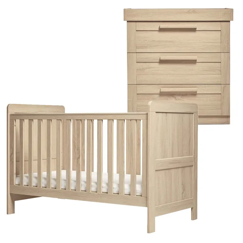Mamas & Papas Atlas 2 Piece Cotbed Roomset Light Oak 1