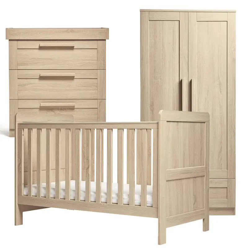 Mamas & Papas Atlas 3 Piece Cotbed Range Light Oak 1