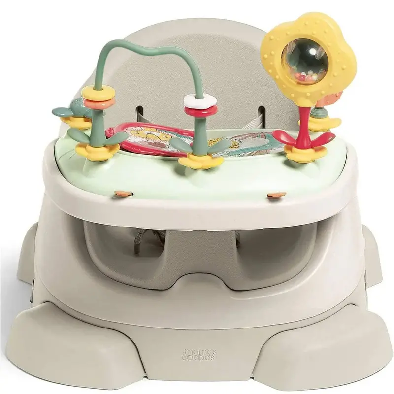 Mamas & Papas Bug 3-In-1 Floor & Booster Seat With Activity Tray In Clay 1