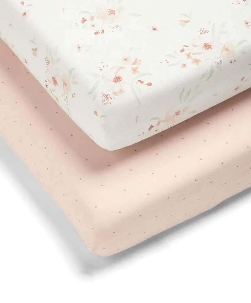 Mamas & Papas Fitted Cotbed Sheets In Floral 1