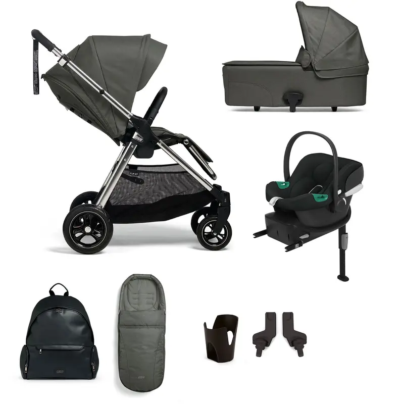Mamas & Papas Flip Xt³ 8 Piece Essentials Bundle With Car Seat In Harbour Grey 1