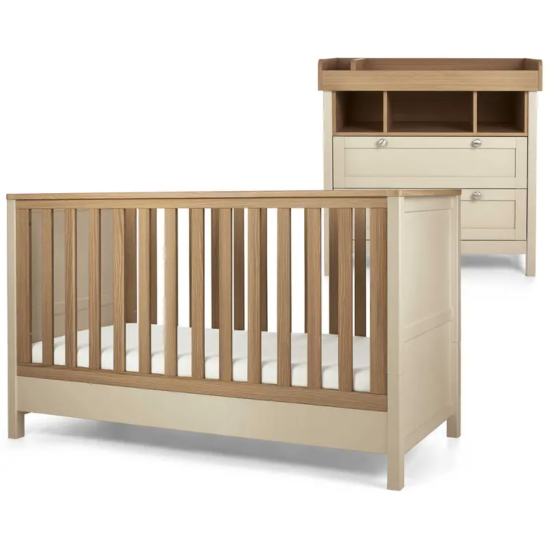 Mamas & Papas Harwell 2 Piece Cotbed & Dresser Roomset Cashmere 2