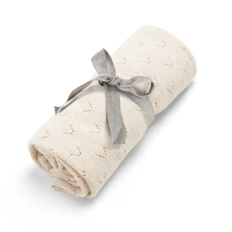 Mamas & Papas Knitted Blanket Small In Oat Pointelle 1