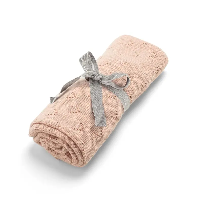 Mamas & Papas Knitted Blanket Small In Pink Pointelle 1