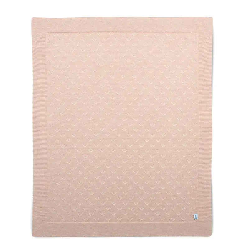 Mamas & Papas Knitted Blanket Small In Pink Pointelle 2