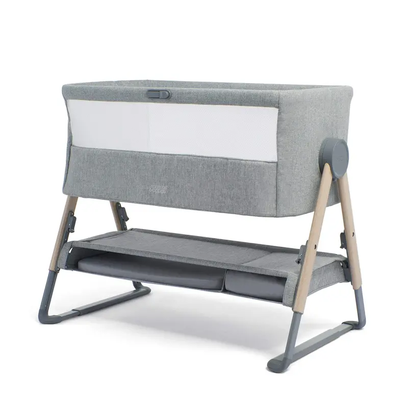 Mamas & Papas Lua Bedside Crib In Grey 1