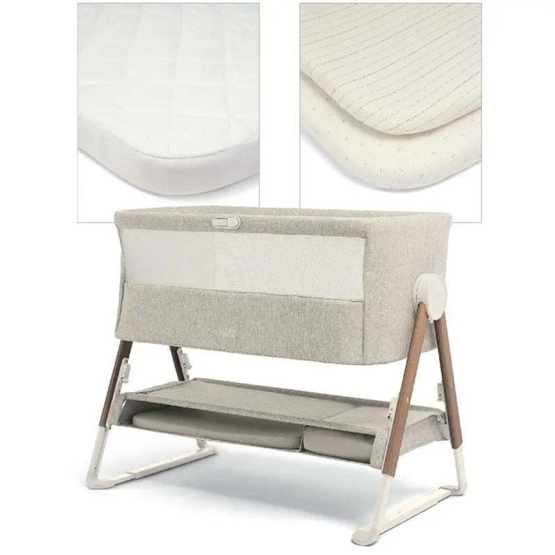 Mamas & Papas Lua Fawn Bedside Crib Oat Bundle 1